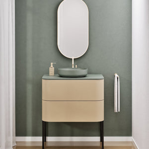 Serenia Rise Single Set With Supporting Legs - Corian® Sink & Countertop with 2 Drawers - ROVALUX