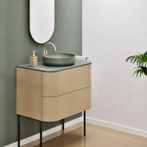 Serenia Rise Single Set With Supporting Legs - Corian® Sink & Countertop with 2 Drawers - ROVALUX