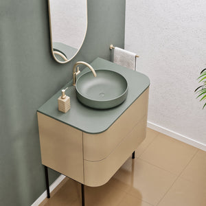 Serenia Rise Single Set With Supporting Legs - Corian® Sink & Countertop with 2 Drawers - ROVALUX