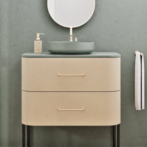 Serenia Rise Single Set With Supporting Legs - Corian® Sink & Countertop with 2 Drawers - ROVALUX