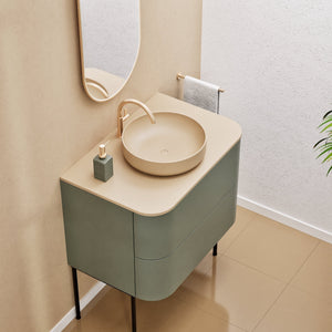 Serenia Rise Single Set With Supporting Legs - Corian® Sink & Countertop with 2 Drawers - ROVALUX