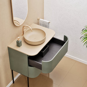 Serenia Rise Single Set With Supporting Legs - Corian® Sink & Countertop with 2 Drawers - ROVALUX