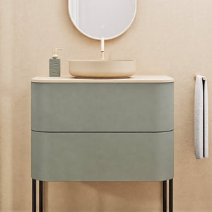 Serenia Rise Single Set With Supporting Legs - Corian® Sink & Countertop with 2 Drawers - ROVALUX