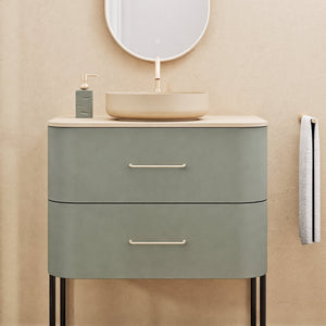 Serenia Rise Single Set With Supporting Legs - Corian® Sink & Countertop with 2 Drawers - ROVALUX