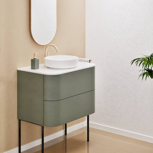 Serenia Rise Single Set With Supporting Legs - Corian® Sink & Countertop with 2 Drawers - ROVALUX