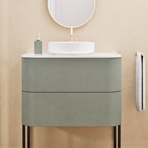 Serenia Rise Single Set With Supporting Legs - Corian® Sink & Countertop with 2 Drawers - ROVALUX