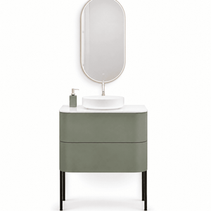 Serenia – Corian® Top Mounted Basin Unit with 2 Drawers and Feet-Standing Vanity - ROVALUX