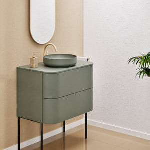 Serenia Rise Single Set With Supporting Legs - Corian® Sink & Countertop with 2 Drawers - ROVALUX