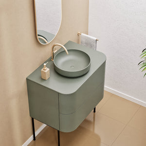 Serenia Rise Single Set With Supporting Legs - Corian® Sink & Countertop with 2 Drawers - ROVALUX