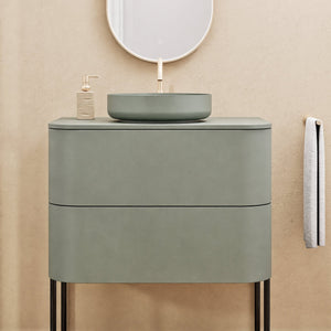 Serenia Rise Single Set With Supporting Legs - Corian® Sink & Countertop with 2 Drawers - ROVALUX