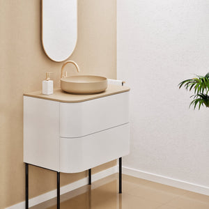 Serenia Rise Single Set With Supporting Legs - Corian® Sink & Countertop with 2 Drawers - ROVALUX