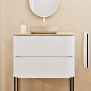 Serenia Rise Single Set With Supporting Legs - Corian® Sink & Countertop with 2 Drawers - ROVALUX