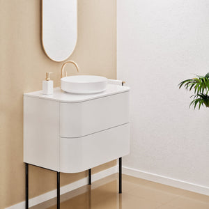 Serenia Rise Single Set With Supporting Legs - Corian® Sink & Countertop with 2 Drawers - ROVALUX