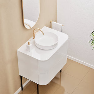 Serenia Rise Single Set With Supporting Legs - Corian® Sink & Countertop with 2 Drawers - ROVALUX