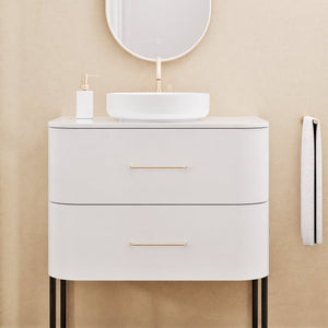 Serenia Rise Single Set With Supporting Legs - Corian® Sink & Countertop with 2 Drawers - ROVALUX