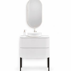 Serenia – Corian® Top Mounted Basin Unit with 2 Drawers and Feet-Standing Vanity - ROVALUX