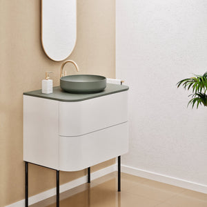 Serenia Rise Single Set With Supporting Legs - Corian® Sink & Countertop with 2 Drawers - ROVALUX