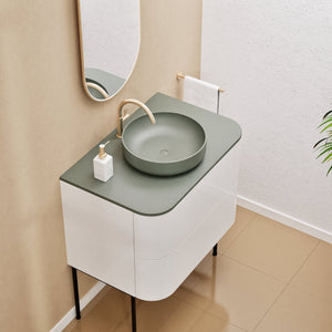 Serenia Rise Single Set With Supporting Legs - Corian® Sink & Countertop with 2 Drawers - ROVALUX