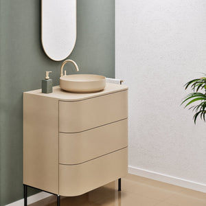 Serenia Rise Single Set with Supporting Legs - Corian® Sink & Countertop with 3 Drawers - ROVALUX