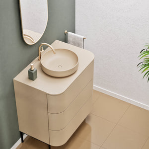 Serenia Rise Single Set with Supporting Legs - Corian® Sink & Countertop with 3 Drawers - ROVALUX
