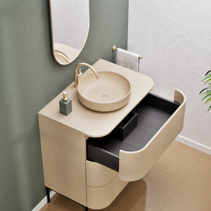 Serenia Rise Single Set with Supporting Legs - Corian® Sink & Countertop with 3 Drawers - ROVALUX