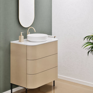 Serenia Rise Single Set with Supporting Legs - Corian® Sink & Countertop with 3 Drawers - ROVALUX