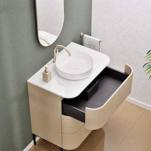 Serenia Rise Single Set with Supporting Legs - Corian® Sink & Countertop with 3 Drawers - ROVALUX
