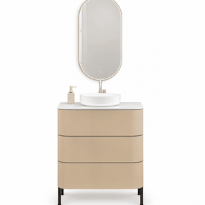 Serenia – Corian® Top Mounted Basin Unit with 3 Drawers and Feet-Standing Vanity - ROVALUX