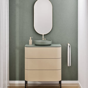 Serenia Rise Single Set with Supporting Legs - Corian® Sink & Countertop with 3 Drawers - ROVALUX