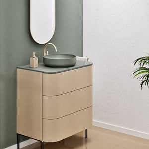 Serenia Rise Single Set with Supporting Legs - Corian® Sink & Countertop with 3 Drawers - ROVALUX