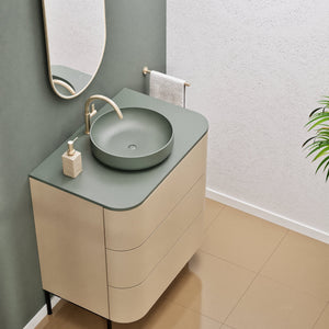 Serenia Rise Single Set with Supporting Legs - Corian® Sink & Countertop with 3 Drawers - ROVALUX