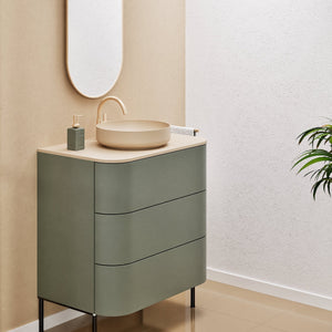 Serenia Rise Single Set with Supporting Legs - Corian® Sink & Countertop with 3 Drawers - ROVALUX