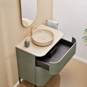 Serenia Rise Single Set with Supporting Legs - Corian® Sink & Countertop with 3 Drawers - ROVALUX