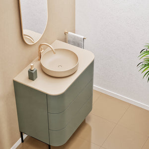 Serenia Rise Single Set with Supporting Legs - Corian® Sink & Countertop with 3 Drawers - ROVALUX