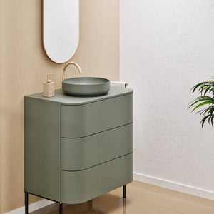 Serenia Rise Single Set with Supporting Legs - Corian® Sink & Countertop with 3 Drawers - ROVALUX