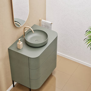 Serenia Rise Single Set with Supporting Legs - Corian® Sink & Countertop with 3 Drawers - ROVALUX
