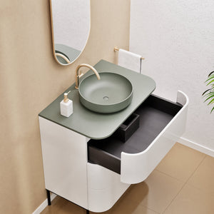 Serenia Rise Single Set with Supporting Legs - Corian® Sink & Countertop with 3 Drawers - ROVALUX