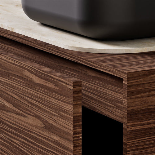 STRIA - Top mounted single sink with counter tablet & 1 Drawer - 2 Stacked Side Drawers vanity unit - ROVALUX