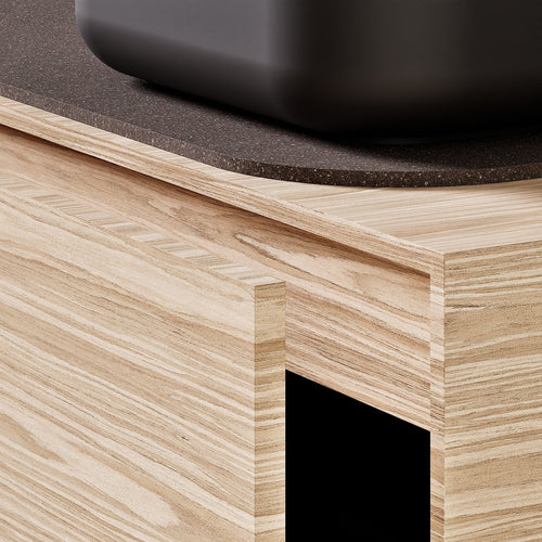 STRIA - Top mounted single sink with counter tablet & 1 Drawer - 2 Stacked Side Drawers vanity unit - ROVALUX