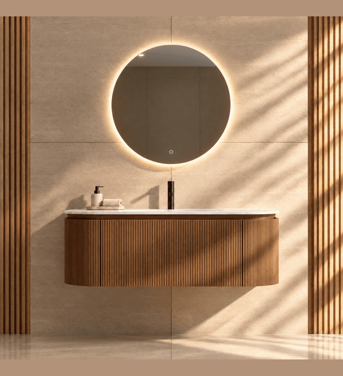 Serenia Metis 02 - Integrated single sink basin unit & Cabinet With 2 Doors & 1 Drawer vanity unit - ROVALUX