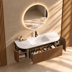 Serenia Metis 02 - Integrated single sink basin unit & Cabinet With 2 Doors & 1 Drawer vanity unit - ROVALUX