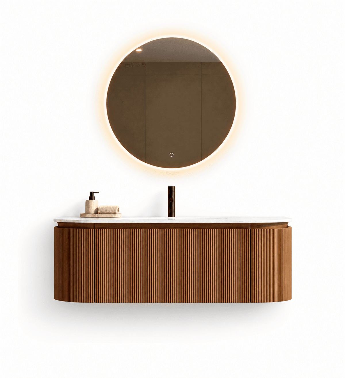 Serenia Metis 02 - Integrated single sink basin unit & Cabinet With 2 Doors & 1 Drawer vanity unit - ROVALUX