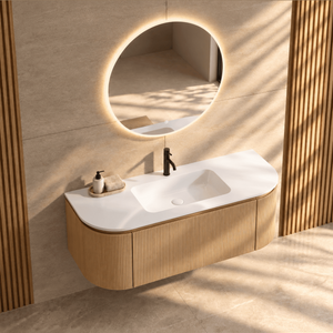 Serenia Metis 02 - Integrated single sink basin unit & Cabinet With 2 Doors & 1 Drawer vanity unit - ROVALUX