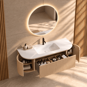 Serenia Metis 02 - Integrated single sink basin unit & Cabinet With 2 Doors & 1 Drawer vanity unit - ROVALUX