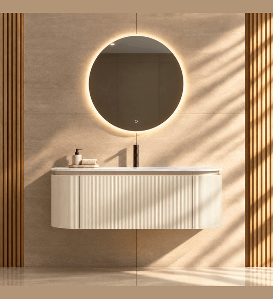 Serenia Metis 02 - Integrated single sink basin unit & Cabinet With 2 Doors & 1 Drawer vanity unit - ROVALUX