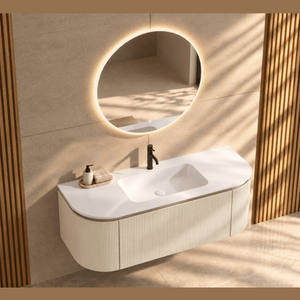 Serenia Metis 02 - Integrated single sink basin unit & Cabinet With 2 Doors & 1 Drawer vanity unit - ROVALUX