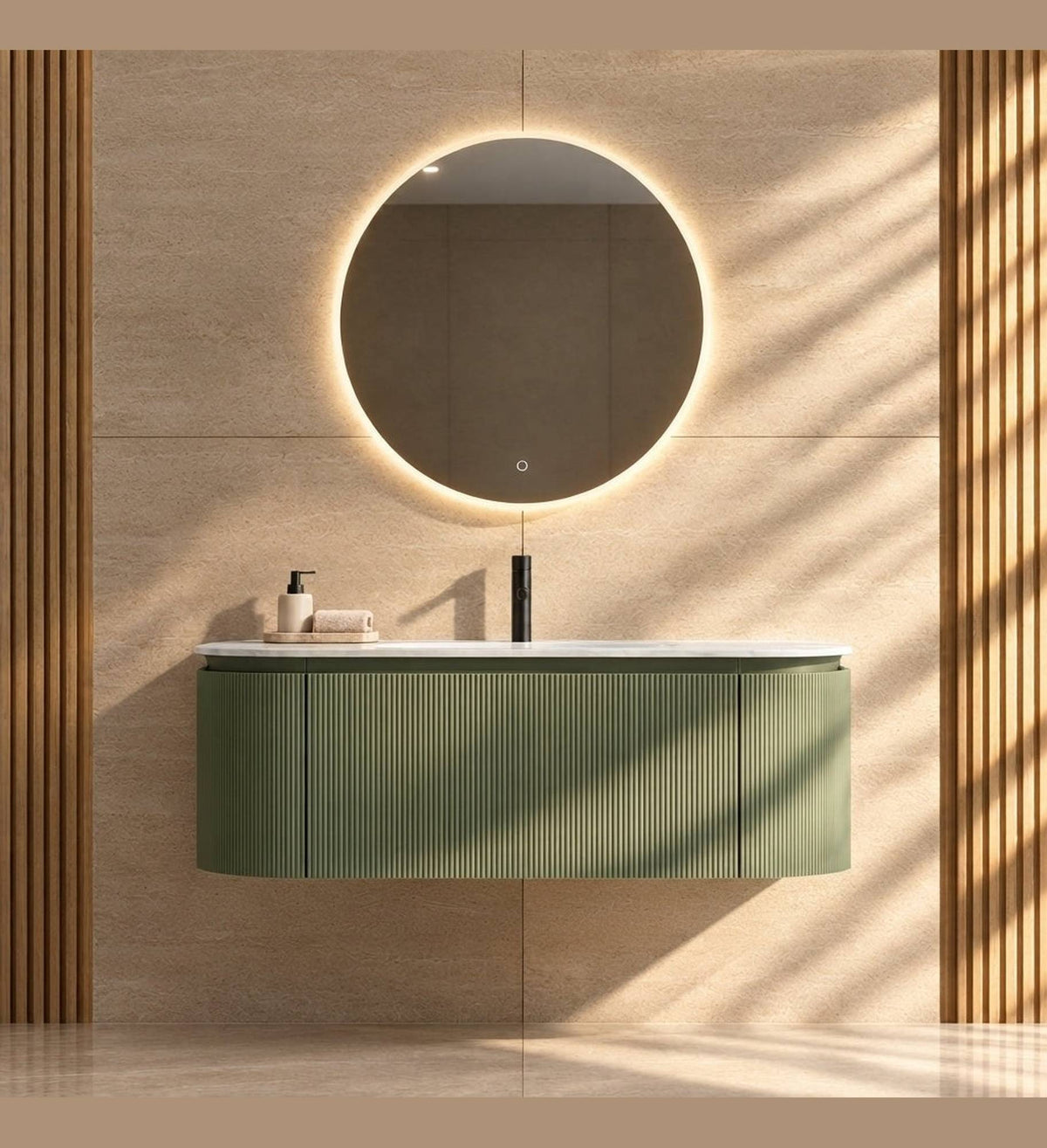 Serenia Metis 02 - Integrated single sink basin unit & Cabinet With 2 Doors & 1 Drawer vanity unit - ROVALUX