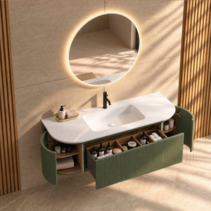 Serenia Metis 02 - Integrated single sink basin unit & Cabinet With 2 Doors & 1 Drawer vanity unit - ROVALUX