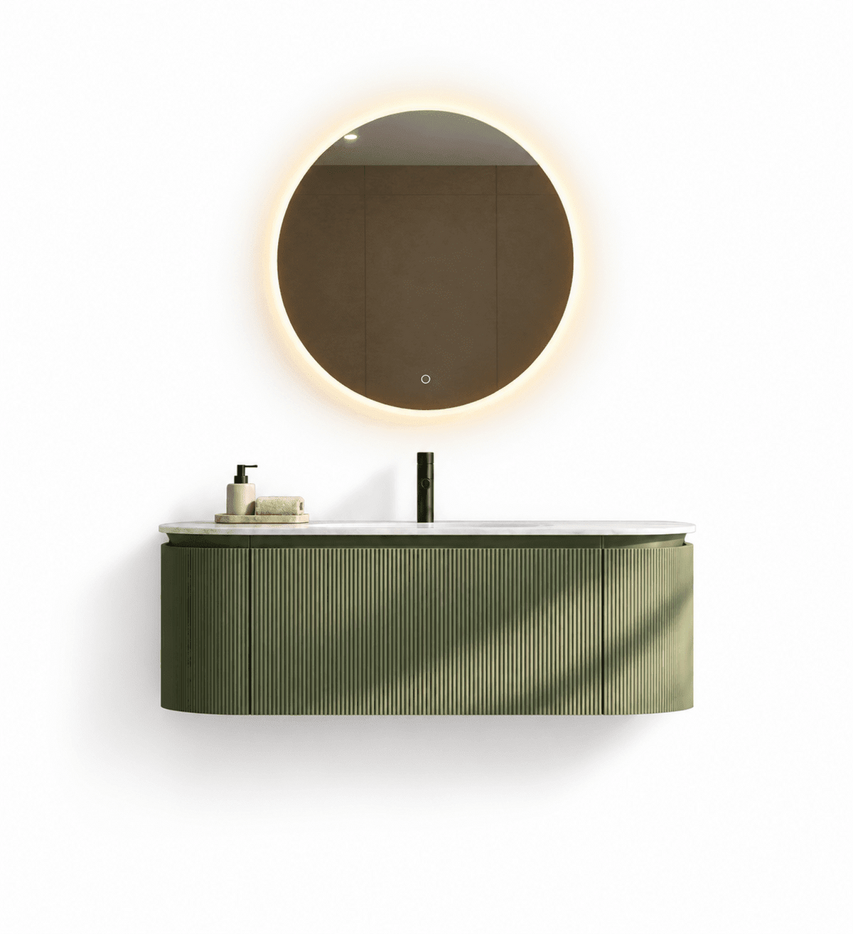 Serenia Metis 02 - Integrated single sink basin unit & Cabinet With 2 Doors & 1 Drawer vanity unit - ROVALUX