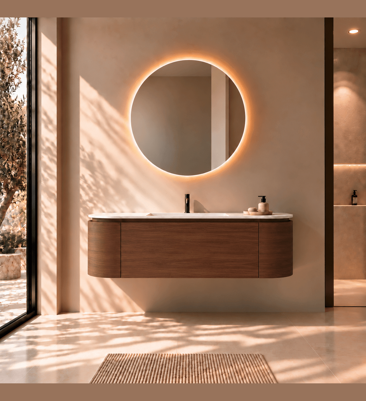 Serenia Metis - Integrated single sink basin unit & Cabinet With 2 Doors & 1 Drawer vanity unit - ROVALUX